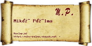 Mikó Pálma névjegykártya